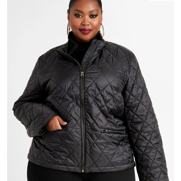 ❤️”Sale”NWT Awesome Black Quilted Jacket size 30/32 - Picture 5 of 7